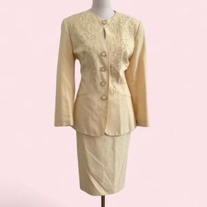 Vintage Morgan Miller Butter‎ Yellow Two-Piece Suit Set 12